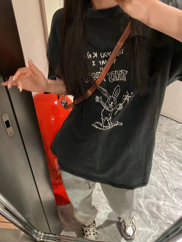 New in early spring 2023! [YT] Year of the Rabbit print short-sleeved T-shirt T51750# PCZ