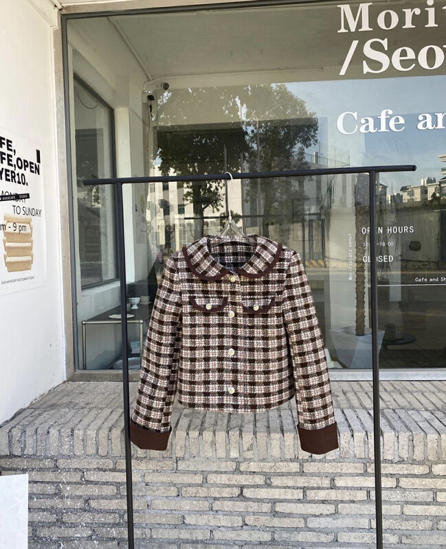 【FEI MAO】New fashion all-match temperament retro temperament British style splicing short jacket Z-8875