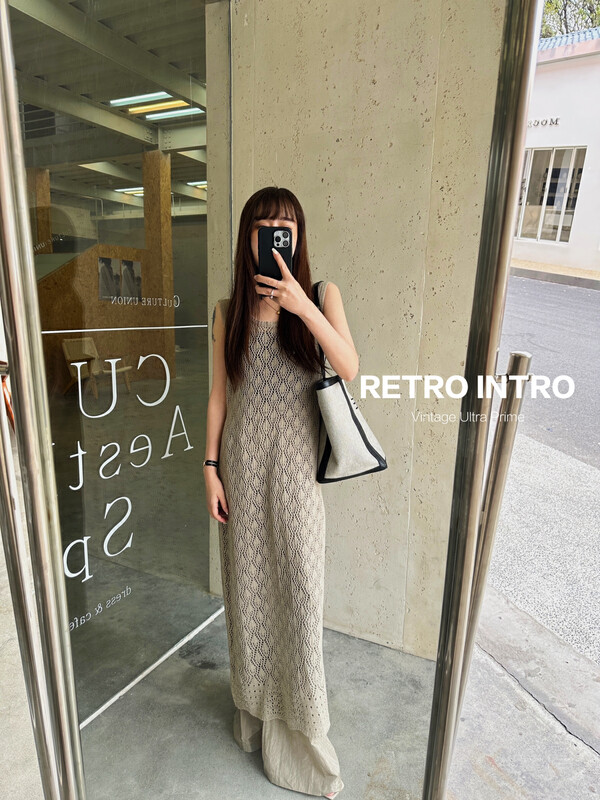 【RIN】Korean simple, gentle, lazy and thin loose knitted dress RD3502# CLS