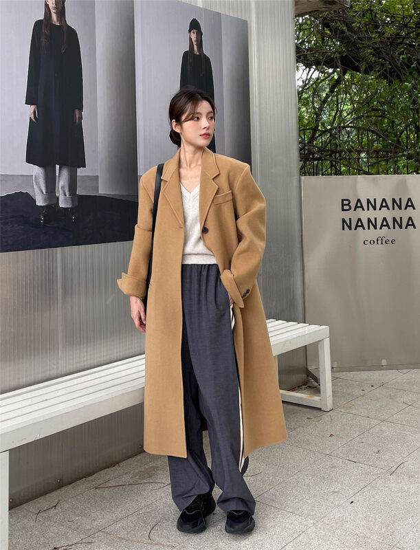 Original price 608.99! 【CLEAN SPACE】Fashionable long high-quality wool coat 33573