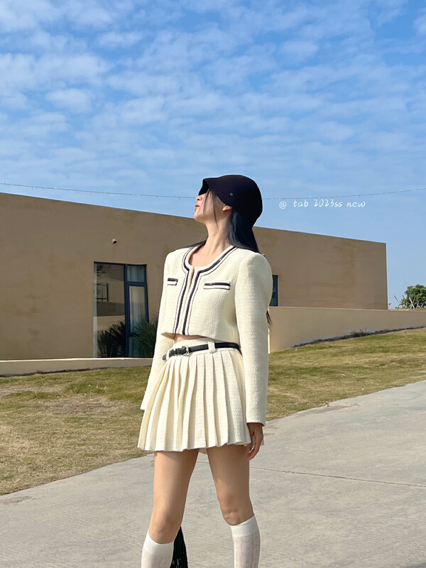 2023 early spring new! [TABMINI] Slim and versatile pleated skirt (with belt) C19230-SF# LXC
