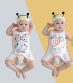 Baby apron summer pure cotton thin section newborn male and female baby half back with legs belly protection summer day vest style four seasons