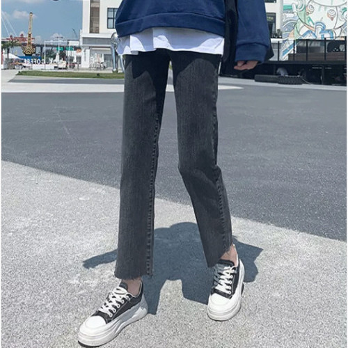 Stretch maternity pants jeans summer cigarette pipe straight pants belly pants loose large size spring and autumn cropped pants