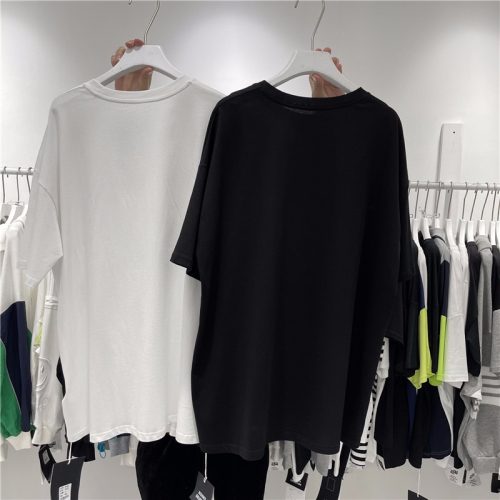 Net price 6535 cotton pull frame summer dress design sense hem slit short-sleeved T-shirt women's top