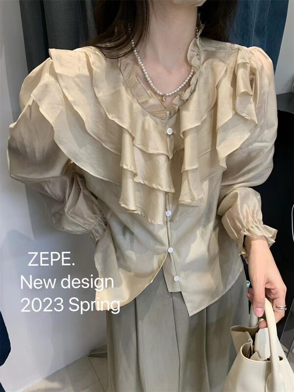 New in early spring of 2023! [ZE] Solid color single breasted comfortable versatile sweater 86032 # L