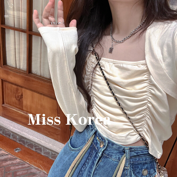 2023早春新款!【MISS KOREA】方領韓系洋氣復古打底衫  202331#  HBX