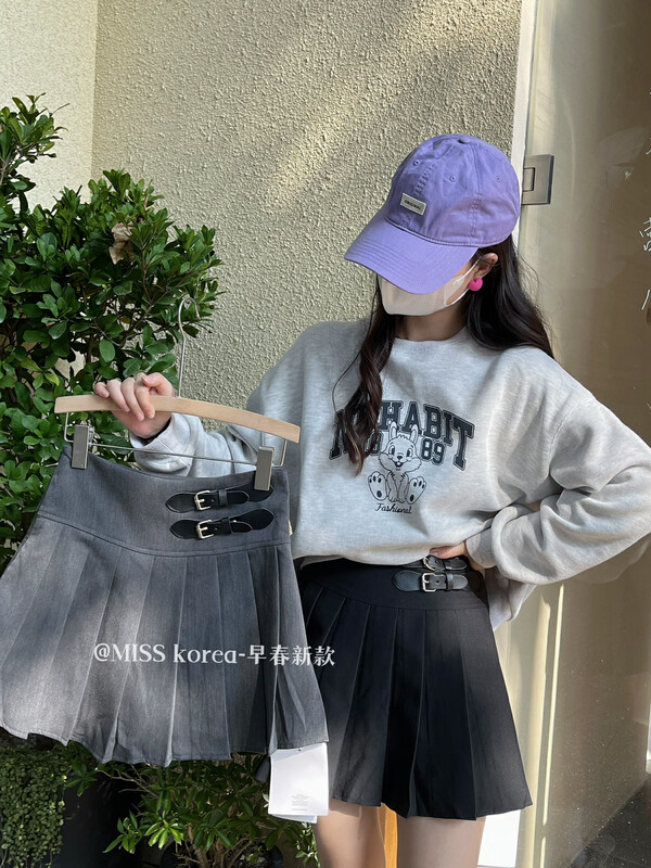 2023 early spring new! 【MISS KOREA】Simple all-match pleated skirt 202320# HBX