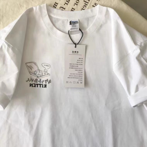 200g-230g pure cotton wrap collar high quality printed T-shirt