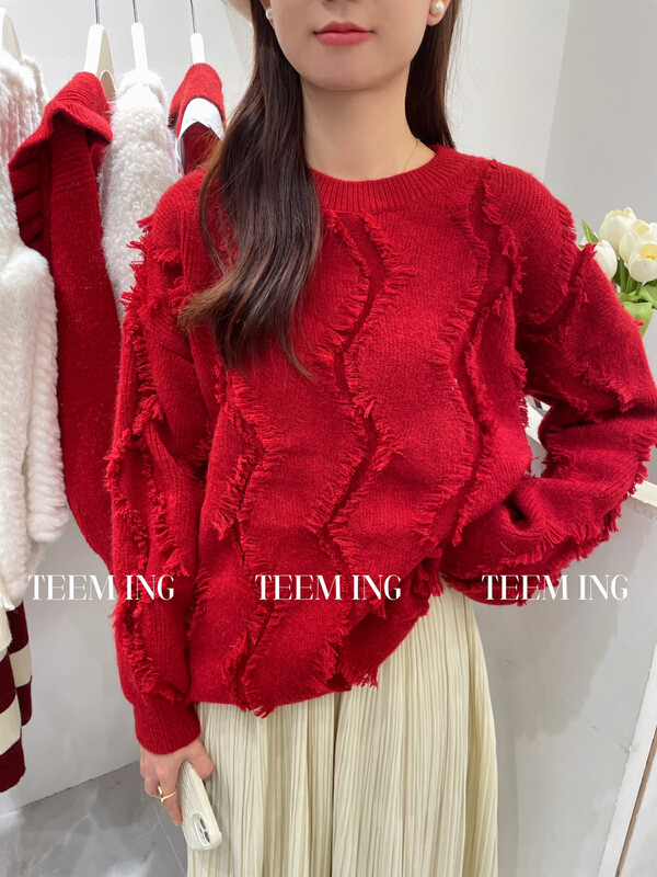 【TEEM ING】韓系氣質流蘇舒適保暖毛衣  22T736#  HJY