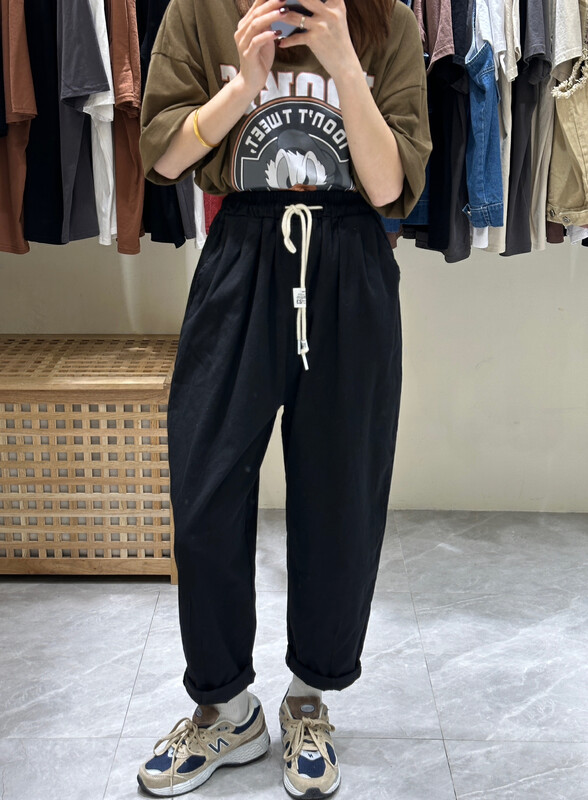 [DA.7] Simple and versatile elastic waist casual pants YS1-103