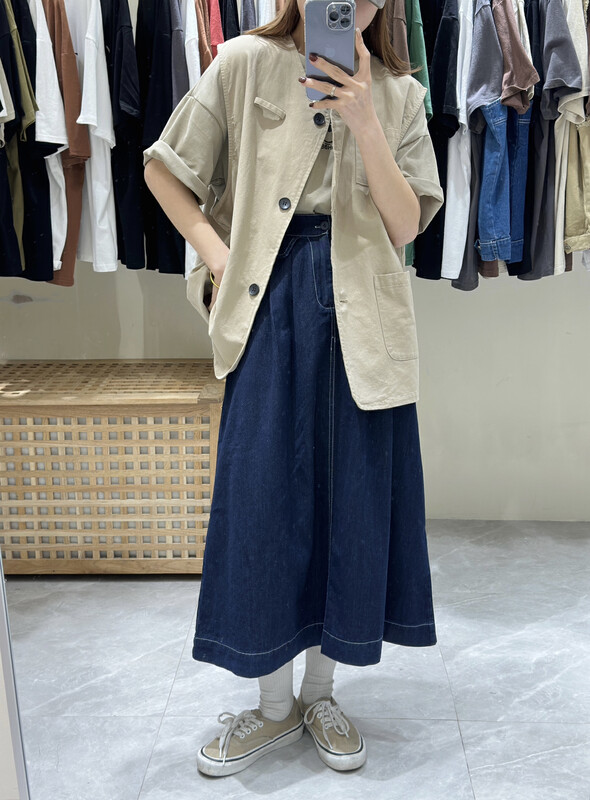 2023 early spring new! [DA.7] Japanese solid color button-up vest (without inner wear) 1020# LSL