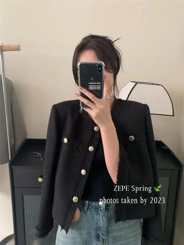 2023早春新款!【ZE】單排扣小香風時尚短外套  86053#  L