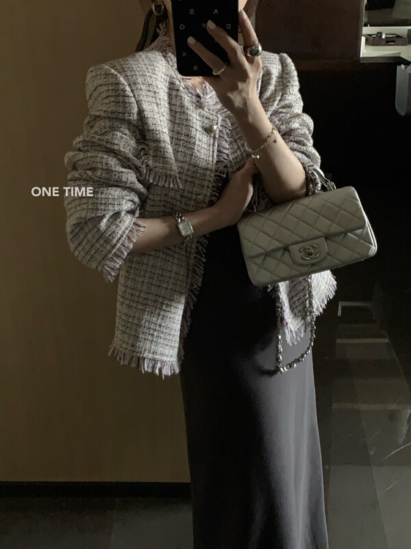 2023早春新款!【ONE TIME】小香風圓領長袖短外套  XW5629#  CLS