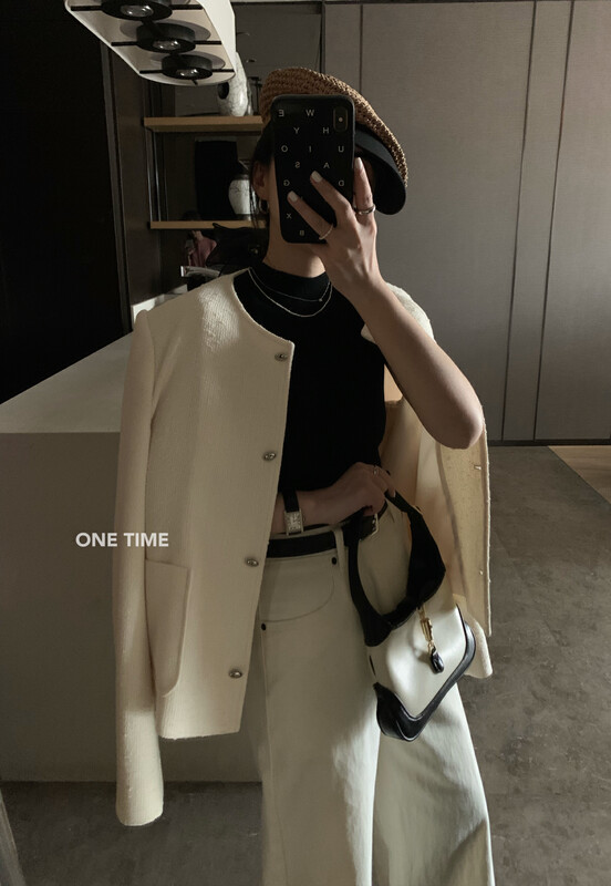 2023早春新款！【ONE TIME】法式小香風圓領短外套  KW1186#  CLS