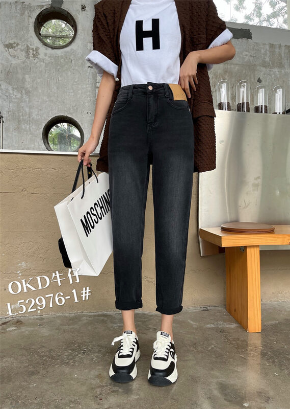 2023年早春上新!【OKD】高腰哈倫顯瘦百搭牛仔褲  52976-1#  ZXL