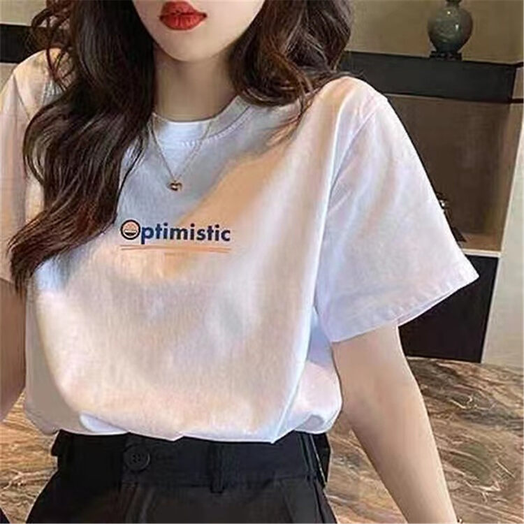 [Ziyijia] Round neck letter printing versatile short-sleeved T-shirt YS7-703 # WTT