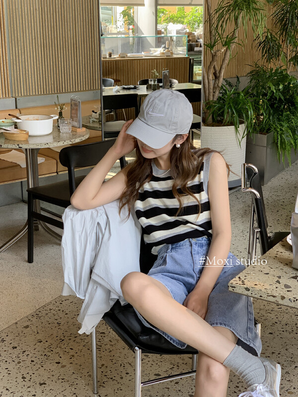 【MOXI】早春上新百搭休閒條紋背心/吊帶  55622#  CLS
