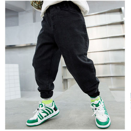 Boys' jeans autumn and winter 2023 new Korean version of children's pants loose trendy style foreign style big children's autumn trousers