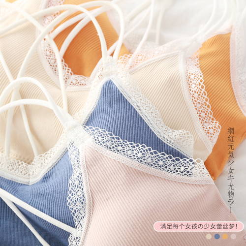 Seamless bra spring and summer lace wrapped chest tube top bra without steel ring underwear seamless cross beauty back sling top women