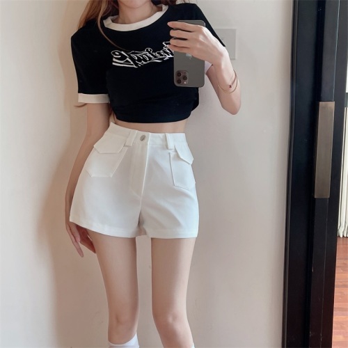 Real price real price new hot girl casual suit shorts women's summer high waist slimming design sense niche hot pants