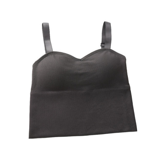 Small sling tops knitted vest women's summer inner wear bottoming outer wear sleeveless hot girl chest pad integrated vest sling