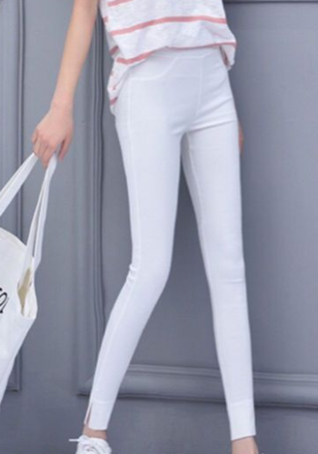 Small eight-point leggings women's outerwear high waist tight-fitting all-match white small feet nine-point pants spring and autumn thin
