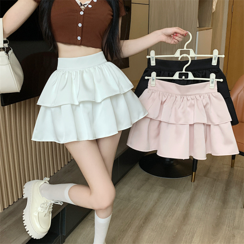Real price real price pleated skirt women's spring and summer sweet high waist thin fluffy a-line skirt small cake skirt