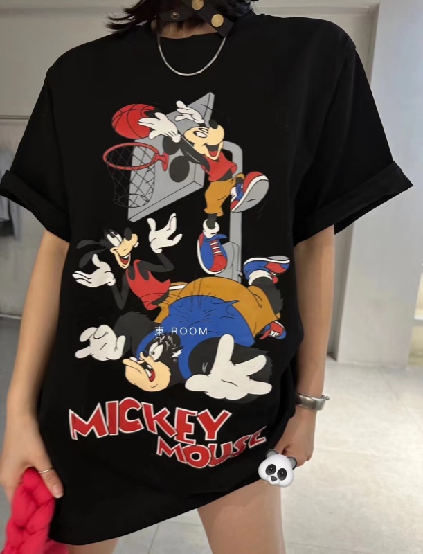 Dongdaemun 2023 spring new Korean version loose large version age-reducing cartoon print short-sleeved tops all-match T-shirt women