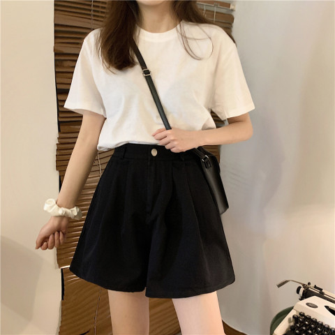 Fat mm large size casual shorts women's summer 2023 new high waist slimming loose outerwear all-match a-line wide-leg pants