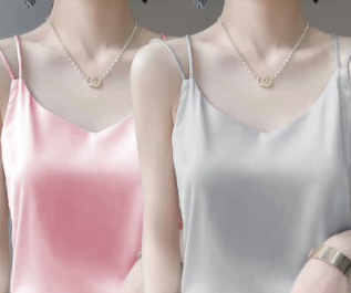 Single/two pieces 2023 spring and summer new V-neck ice silk suspenders women's sleeveless loose sexy inner vest and outer wear niche