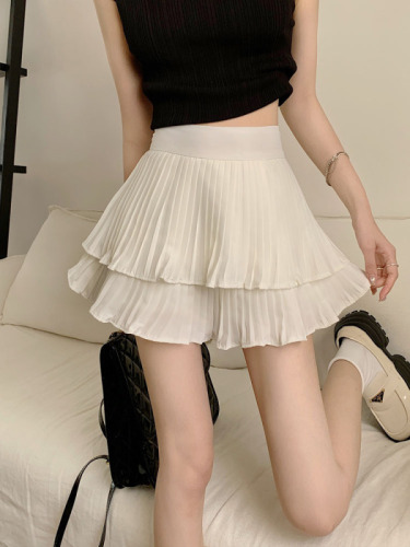 Real shot at real price~New pure desire style girlish look thin pleated skirt cake skirt skirt high waist skirt