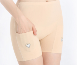 Leggings seamless women's non-curling ice silk pocket pure cotton crotch insurance boxer briefs safety pants anti-skid