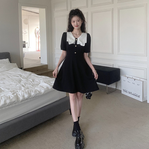  summer new French style niche Hepburn dress design sense waist waist temperament thin skirt