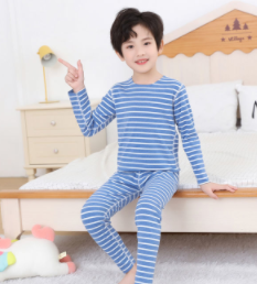 Autumn and winter children's velvet underwear set autumn clothes and long johns boys and girls without trace middle and big children's pajamas baby home clothes