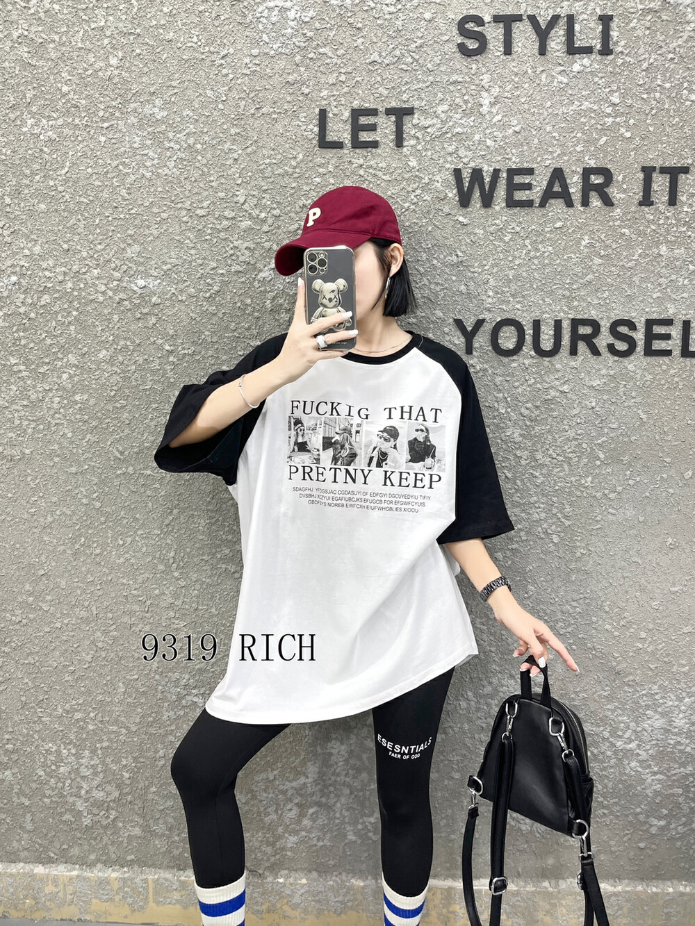 New in early summer of 2023!【9319】Four beauties printed loose short-sleeved T-shirt W66003# L