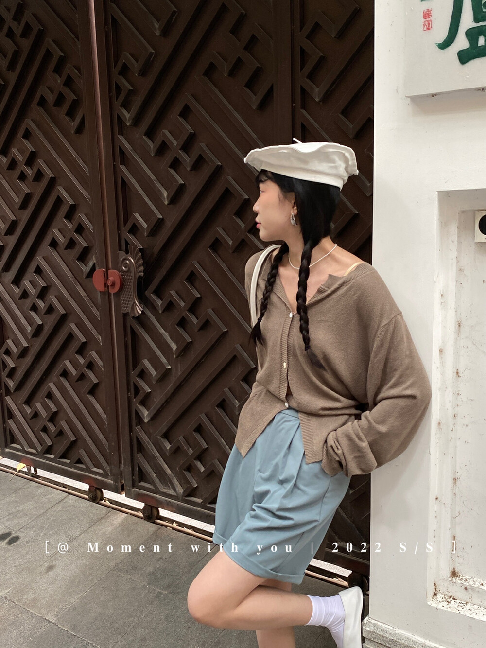 Original price 59.78! New in early autumn!【MOMENT WITH YOU】French slim V-neck knitted cardigan 1283# LSW