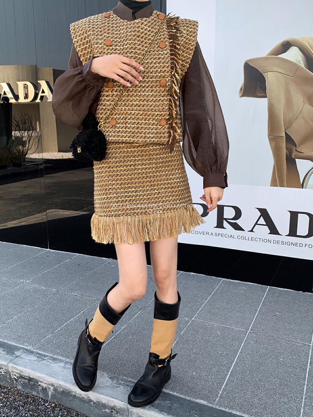 [NEIHE] Temperament tassel skirt short skirt skirt 88183
