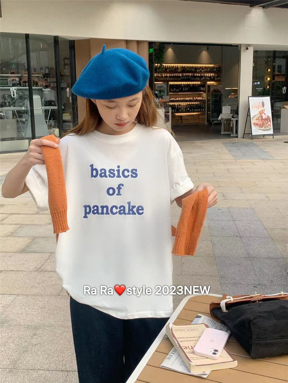 2023 early spring new! 【RARA】Casual short-sleeved T-shirt with round neck pullover letter print YS1-5807# LSL