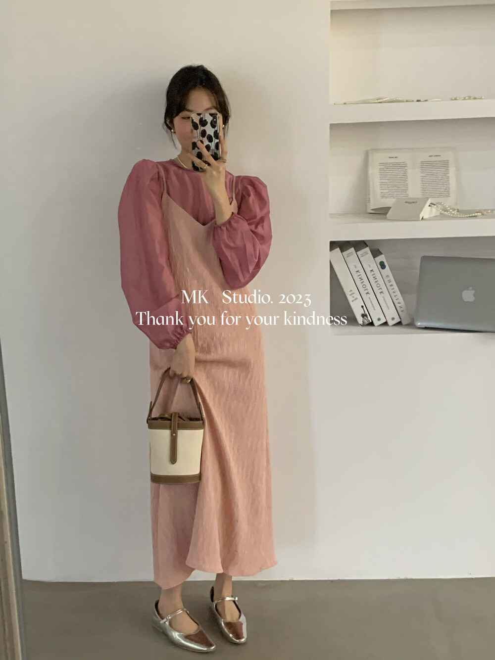 2023 early spring new! 【CHEN/MK】Korean temperament small shirt + age-reducing slim suspender skirt suit 9038# HJY