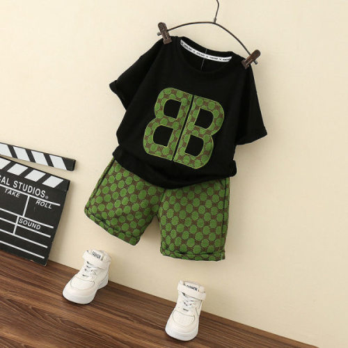 Western-style net red small children's clothing boys summer clothing medium and large children's suit summer 2023 new trendy boy clothes trend