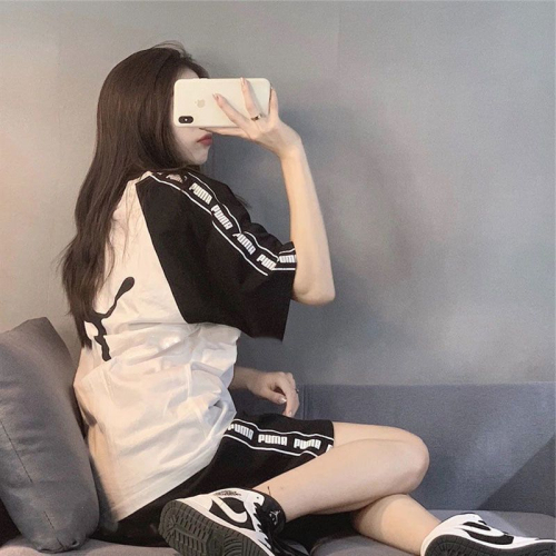 200 catties large size sports suit women's short-sleeved shorts summer new loose fashion fat mm casual two-piece suit