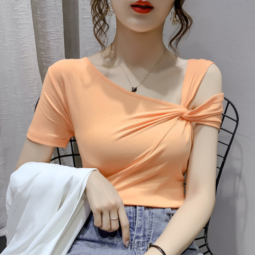 real shot!   summer new Hyuna style short-sleeved T-shirt women's slim slim tops