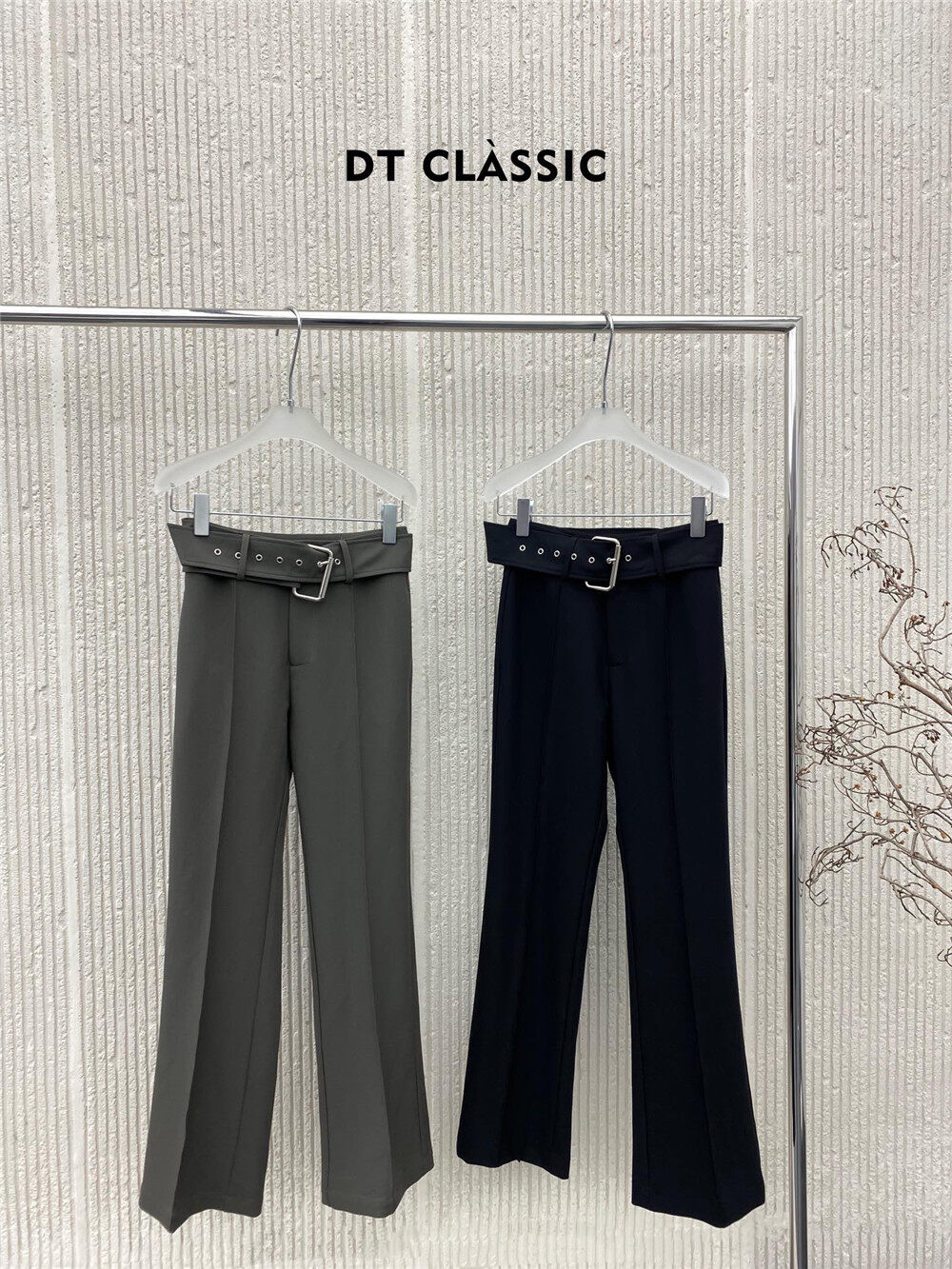 2023 early spring new style! [DT CLASSIC] high waist straight slim casual pants (with belt) 4952# ZXL