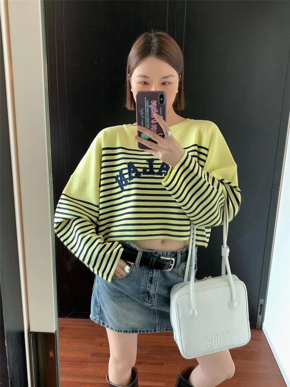 2023 early spring new! [DTU] round neck letter stripe fashion warm sweater 52580# LSL