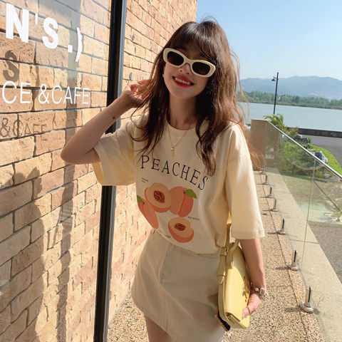 Milk silk 12, cotton 18 short-sleeved t-shirt female oversize design sense niche summer loose top