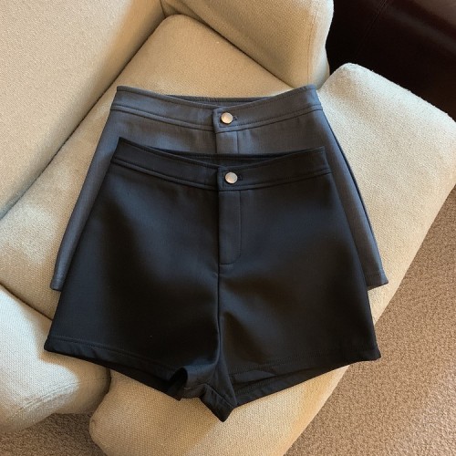 Real price real price spring and summer high waist suit one button simple and thin ins stretch European and American fried street shorts