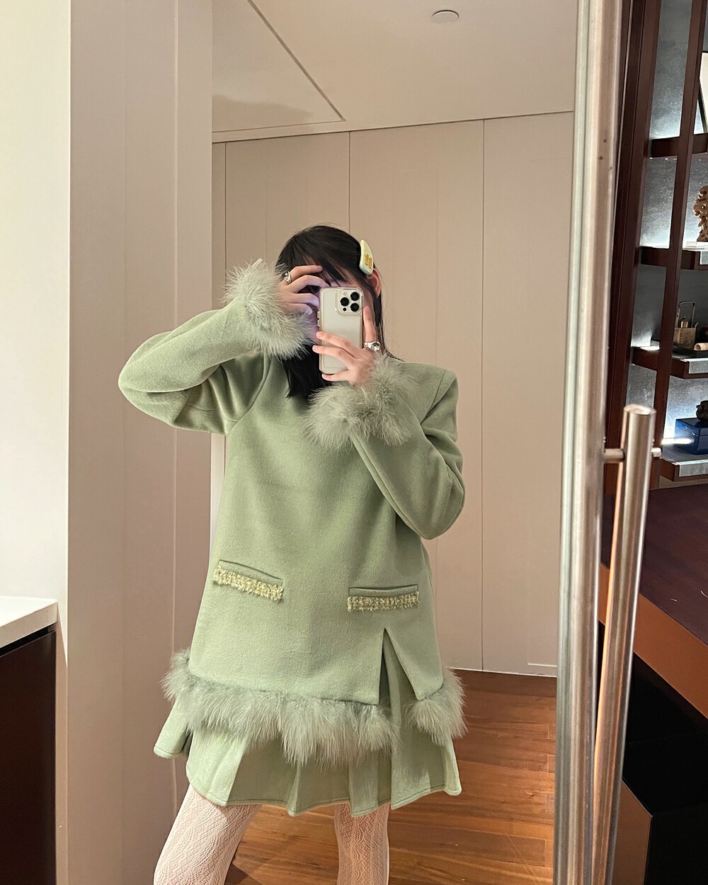 【UNITY】Winter celebrity style pleated skirt irregular design dress L220120# ZXL