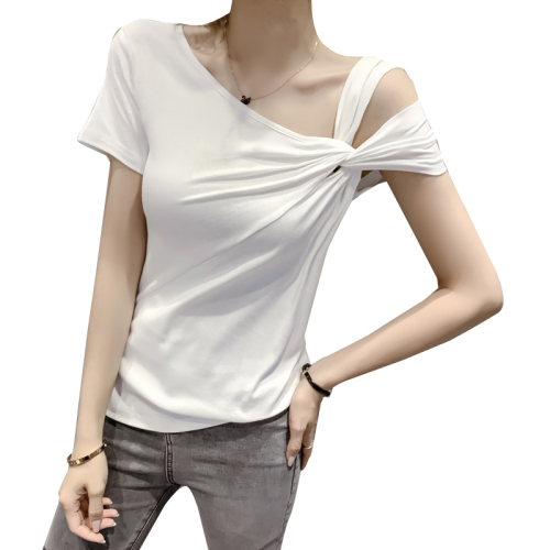 real shot!   summer new Hyuna style short-sleeved T-shirt women's slim slim tops