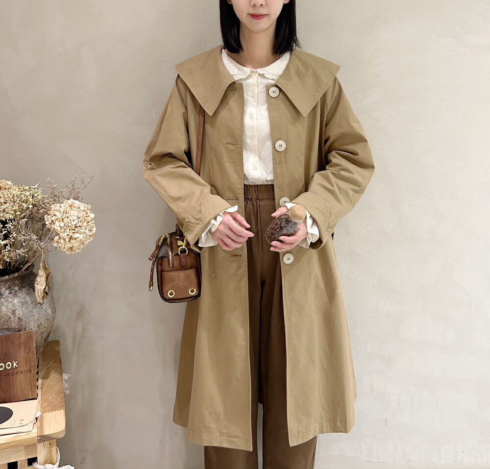 【I LOOK】Japanese minimalist trench coat 32051# L