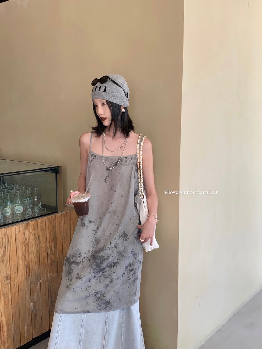 【DT CLASSIC】Tie-dye print suspender dress D5351-N1# ZXL